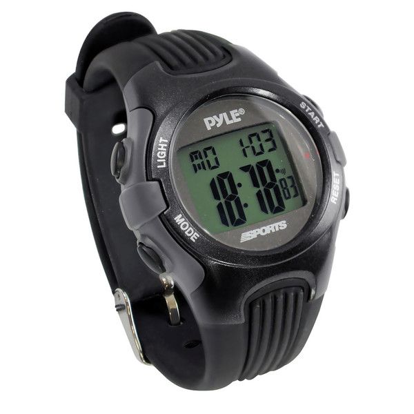 Pyle PSWGM64 Gymaster Fitness Multi-Function Watch with Pacer, 50 Lap Chronograph Memory, 4 Countdown Timers, Black