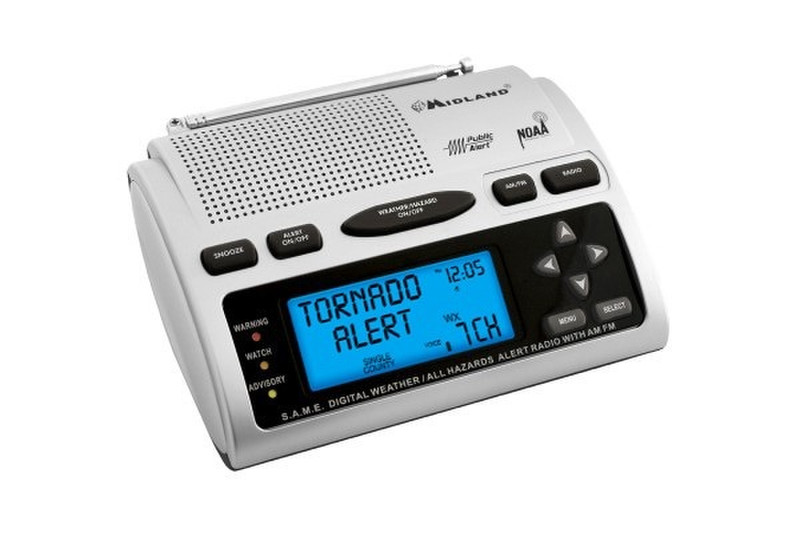 Midland WR300 Портативный Цифровой Белый радиоприемник
