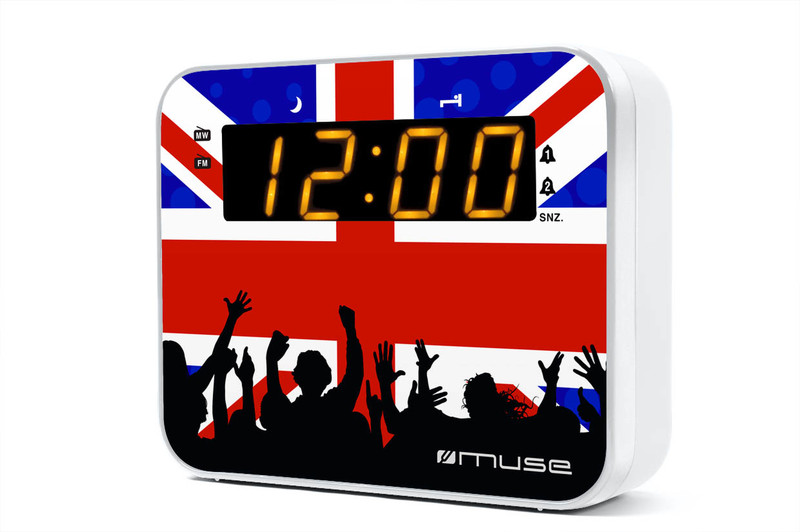 Muse M-165 UK Clock Analog Black,Blue,Red,White