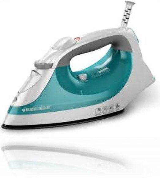 Black & Decker IRO5X Dry & Steam iron Ceramic soleplate 1200W Blau, Weiß Bügeleisen