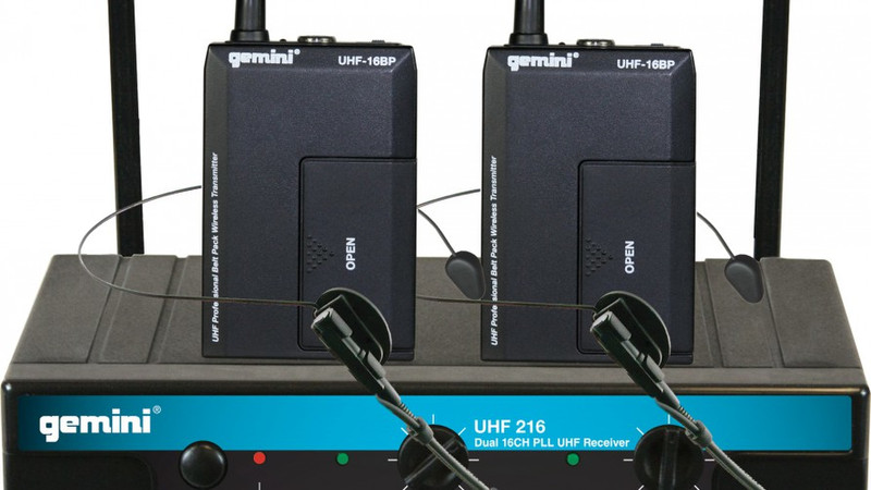 Gemini UHF-216HL Stage/performance microphone Kabellos Schwarz Mikrofon