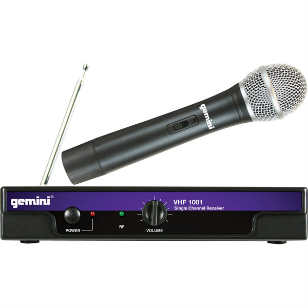 Gemini VHF-1001M Stage/performance microphone Беспроводной Черный микрофон