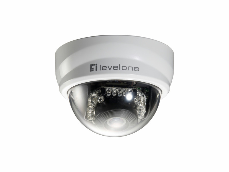 LevelOne Feste-Dome-Netzwerkkamera, 2 Megapixel, 802.3af PoE, Tag/Nacht, IR-LEDs