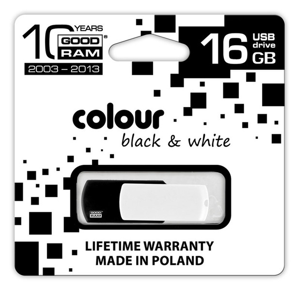 Goodram 16GB colour b&w 16ГБ USB 2.0 Черный, Белый USB флеш накопитель
