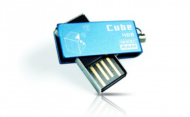 Goodram Cube 4GB 4ГБ USB 2.0 Черный, Синий USB флеш накопитель