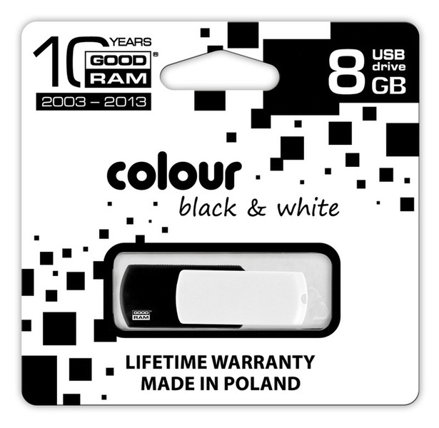 Goodram 8GB colour b&w 8GB USB 2.0 Schwarz, Weiß USB-Stick