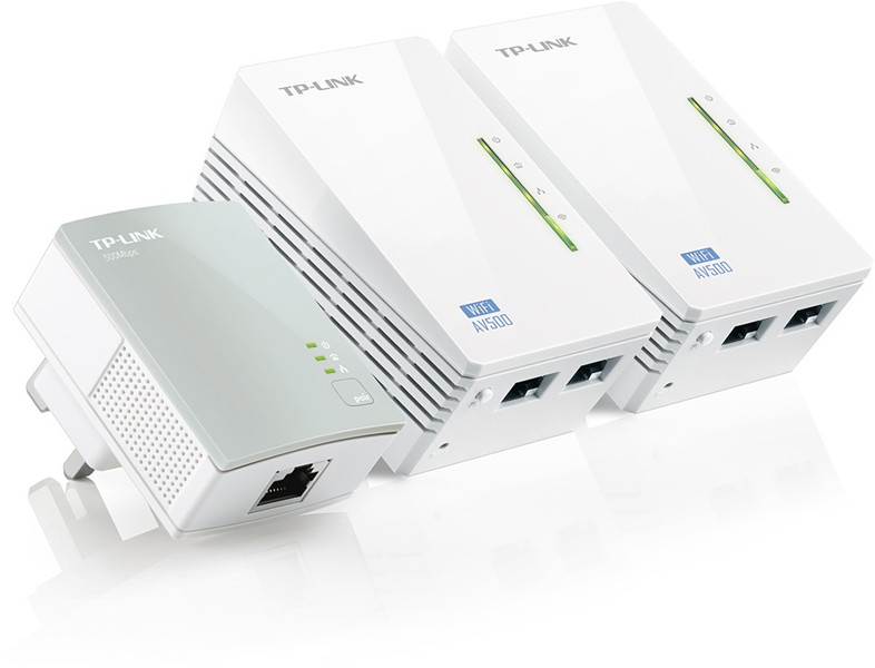 TP-LINK TL-PA4010 + 2x TL-WPA4220 500Мбит/с Подключение Ethernet Wi-Fi Белый PowerLine network adapter