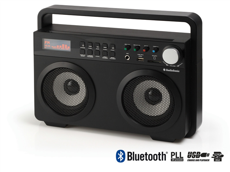 AudioSonic RD-1557 Portable Black radio