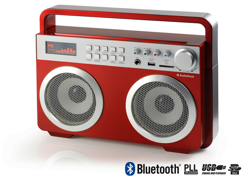 AudioSonic RD-1558 Tragbar Rot Radio