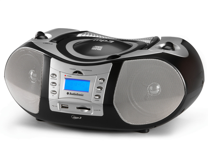 AudioSonic CD-1586 Цифровой 10Вт Черный, Cеребряный CD радио