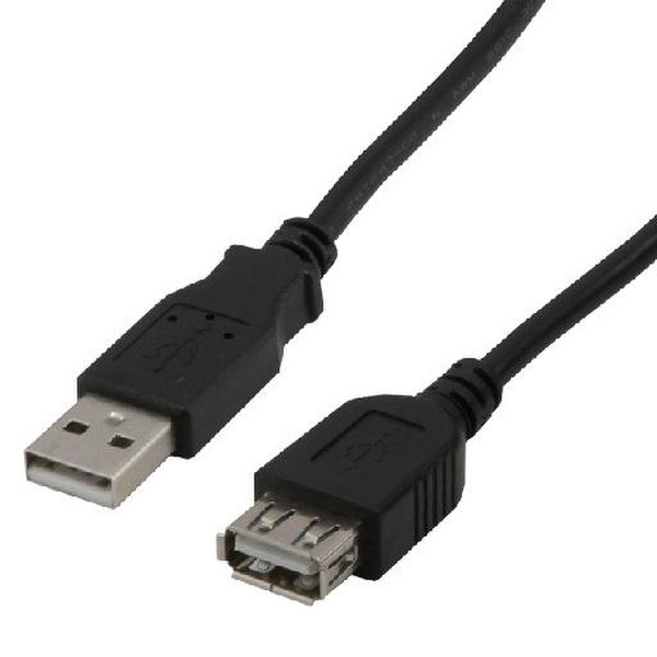 MCL USB 2.0 Type A m/f, 3m 3м USB A USB A Черный кабель USB