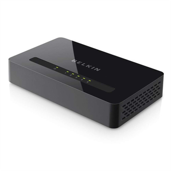 Belkin F4G0500 Неуправляемый Fast Ethernet (10/100) Черный сетевой коммутатор