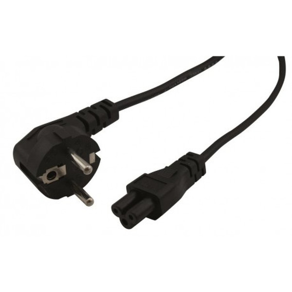 Waytex 51120 1.8m CEE7/7 Schuko C5 coupler Black power cable