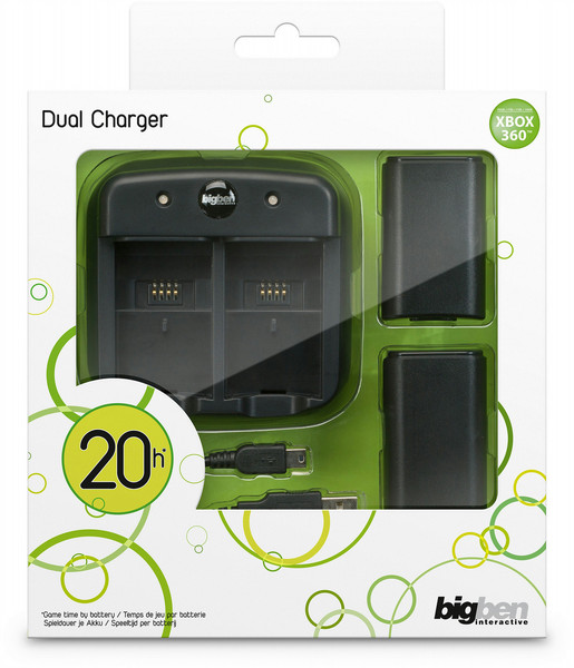 Bigben Interactive XB360DUALCHARGE Indoor Black battery charger