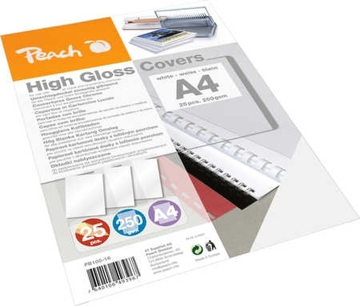 Peach PB100-16 A4 White 25pc(s) binding cover