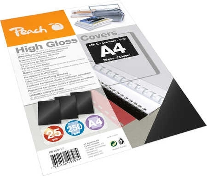 Peach PB100-17 A4 Black 25pc(s) binding cover