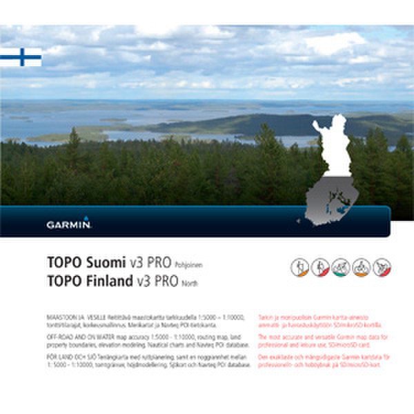 Garmin TOPO Suomi Finland v3 PRO Pohjoinen, microSD/SD