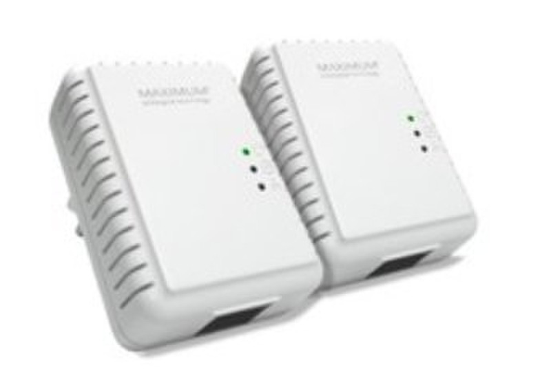 Maximum 21020 500Mbit/s Eingebauter Ethernet-Anschluss WLAN Weiß 2Stück(e) PowerLine Netzwerkadapter