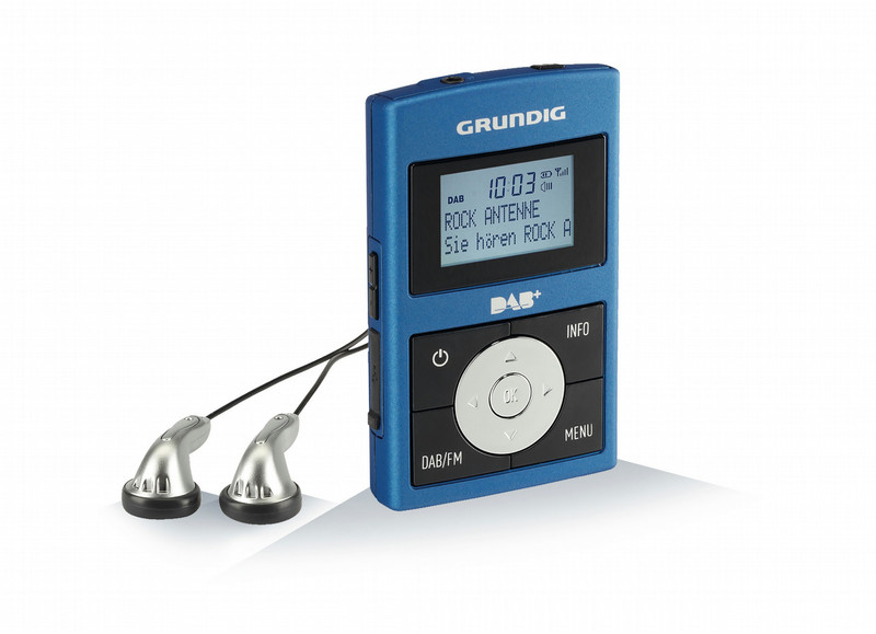 Grundig Micro 75 DAB+ Персональный Цифровой Черный, Синий, Cеребряный радиоприемник