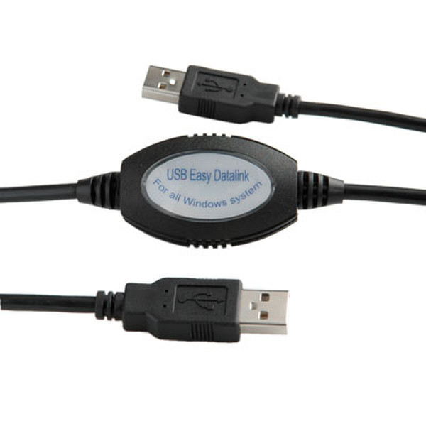 ROLINE USB 2.0 Link Cable PC / PC, 1.5 m 1.5м Черный кабель USB