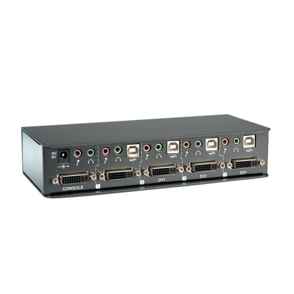 Value KVM Switch, 1 User - 4 PCs, DVI, USB, Audio KVM switch