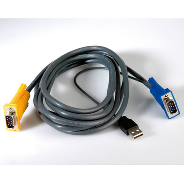 ROLINE KVM Cable (USB), 3.0 m 3m Schwarz Tastatur/Video/Maus (KVM)-Kabel