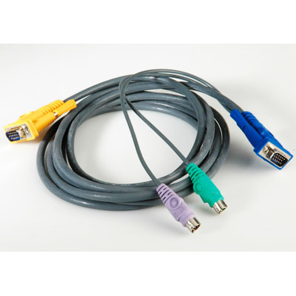 ROLINE KVM Cable (PS/2), 3.0 m 3m Schwarz Tastatur/Video/Maus (KVM)-Kabel