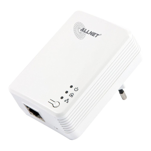 ALLNET ALL168600 600Mbit/s Eingebauter Ethernet-Anschluss Weiß 1Stück(e) PowerLine Netzwerkadapter