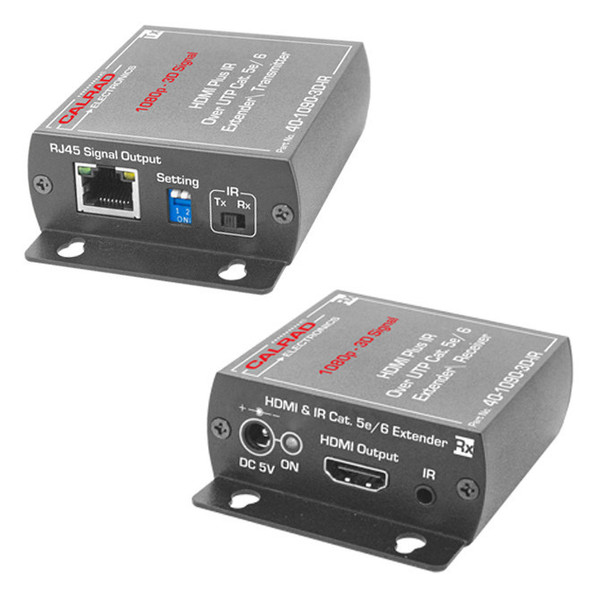 Calrad Electronics IR HDMI Balun AV transmitter & receiver Schwarz