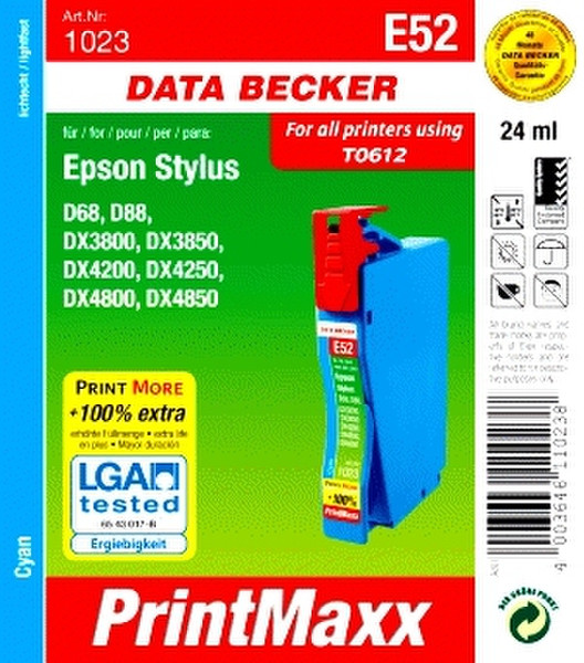 Data Becker E52 cyan Cyan ink cartridge