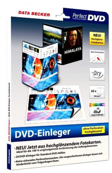 Data Becker DVD-Einleger ohne Perforation, hochglänzend