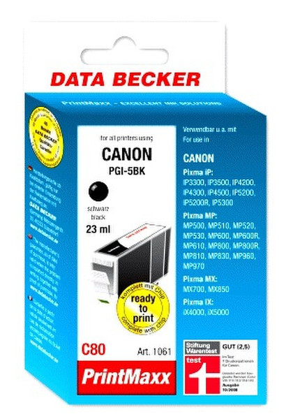 Data Becker C80 schwarz, passend für Pixma iP4500 (PGI-5BK) Black ink cartridge