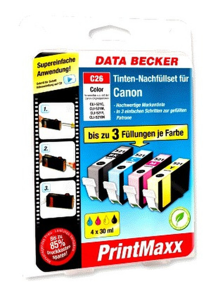 Data Becker 26 Refillkit CANON (Color) für PIXMA iP3600, iP4600 etc. Черный, Бирюзовый, Маджента, Желтый струйный картридж