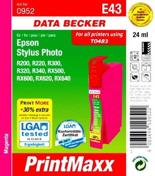 Data Becker E43 (magenta) Маджента струйный картридж