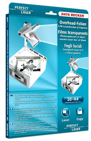 Data Becker Overheadfolien für S/W-Laserdrucker und -kopierer (20 Stück) transparancy film