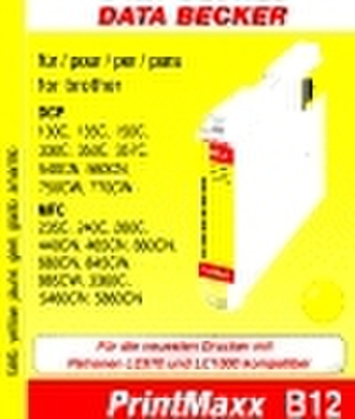 Data Becker B12 gelb, passend für DCP 130C (LC1000Y/LC970Y) yellow ink cartridge