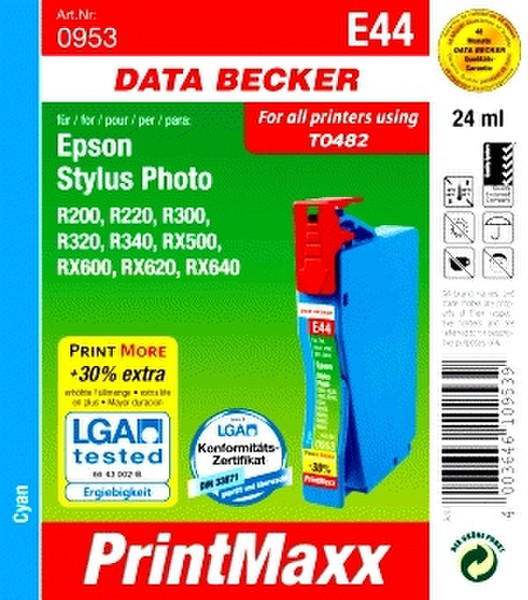 Data Becker E44 (cyan) Cyan ink cartridge