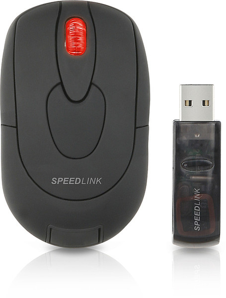 SPEEDLINK Convex wireless Notebook Mouse Беспроводной RF Оптический 800dpi Черный компьютерная мышь