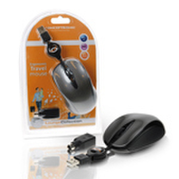 Conceptronic Optical Travel Mouse USB+PS/2 Оптический 800dpi Черный компьютерная мышь