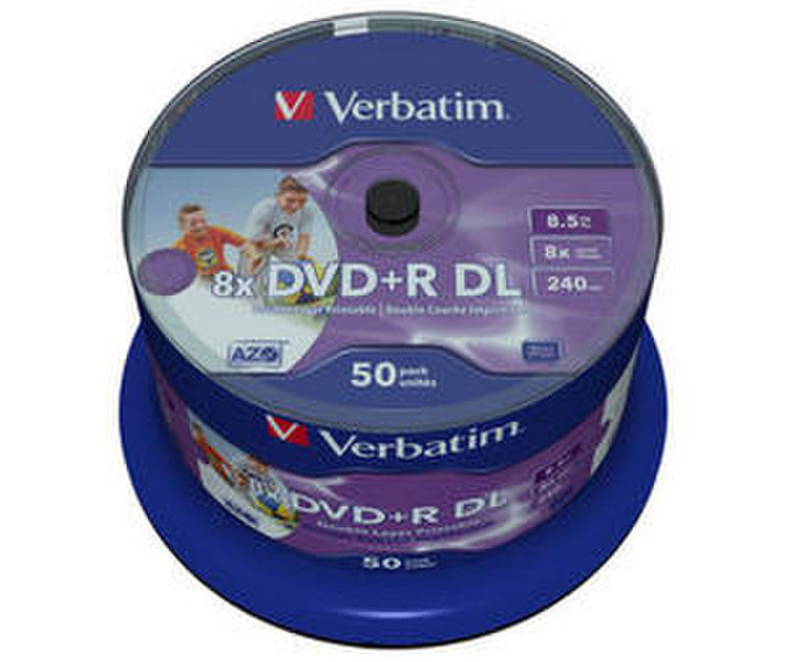 Verbatim DVD+R DL Wide Inkjet Printable 8x 8.5GB DVD-R 50pc(s)