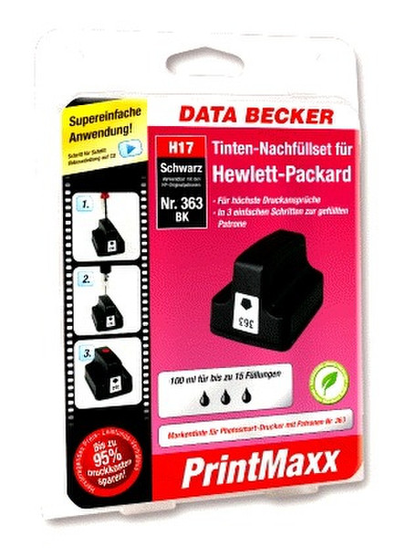 Data Becker Tinten-Nachfüllset für HP Nr. 363 Schwarz Black ink cartridge