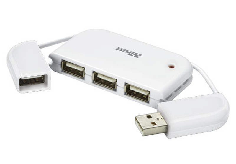 Trust 4 Port USB Hub for Netbook Белый хаб-разветвитель