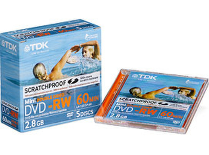 TDK DVD-RW 8cm 5pk 2.8GB DVD-RW 5pc(s)