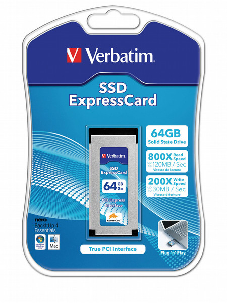 Verbatim SSD ExpressCard 64GB PCI Express Solid State Drive (SSD)