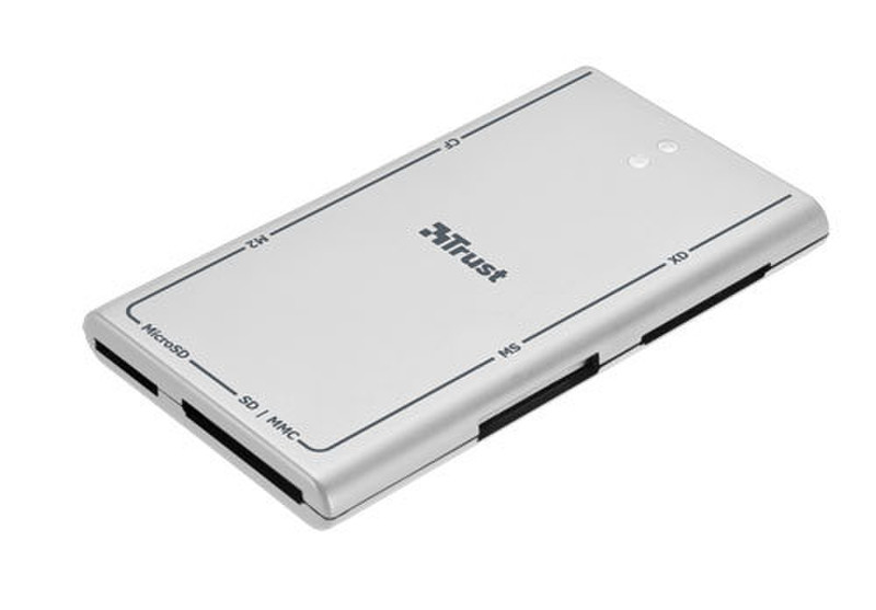 Trust All-in-1 SlimLine Card Reader USB 2.0 Cеребряный устройство для чтения карт флэш-памяти