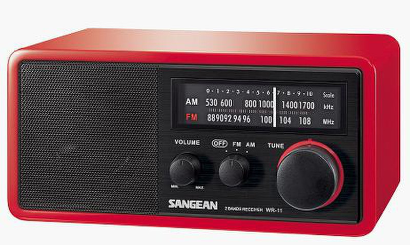 Sangean WR-11 Persönlich Analog Rot Radio