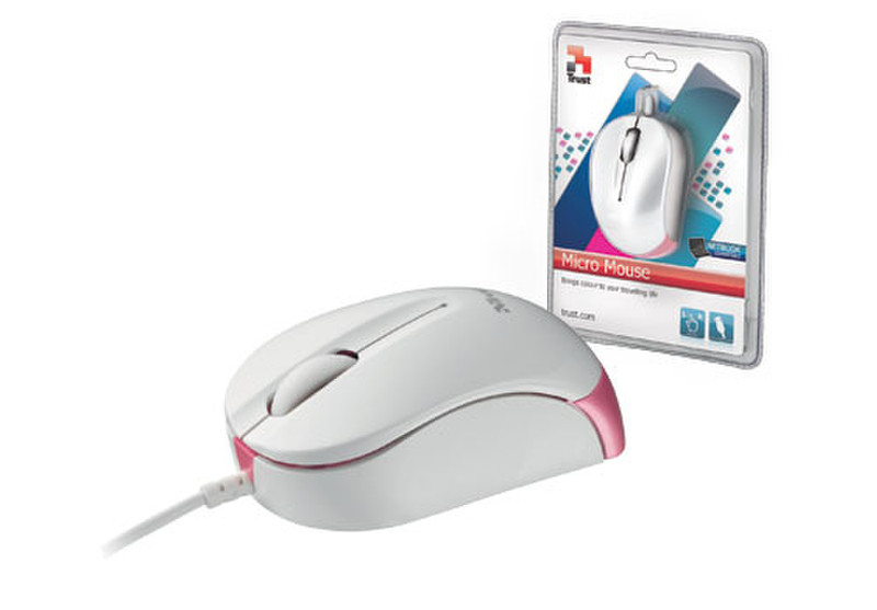 Trust Micro Mouse for Netbook USB Оптический Розовый компьютерная мышь