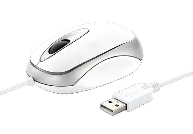 Trust Mini Travel Mouse with Mousepad USB Оптический Cеребряный компьютерная мышь
