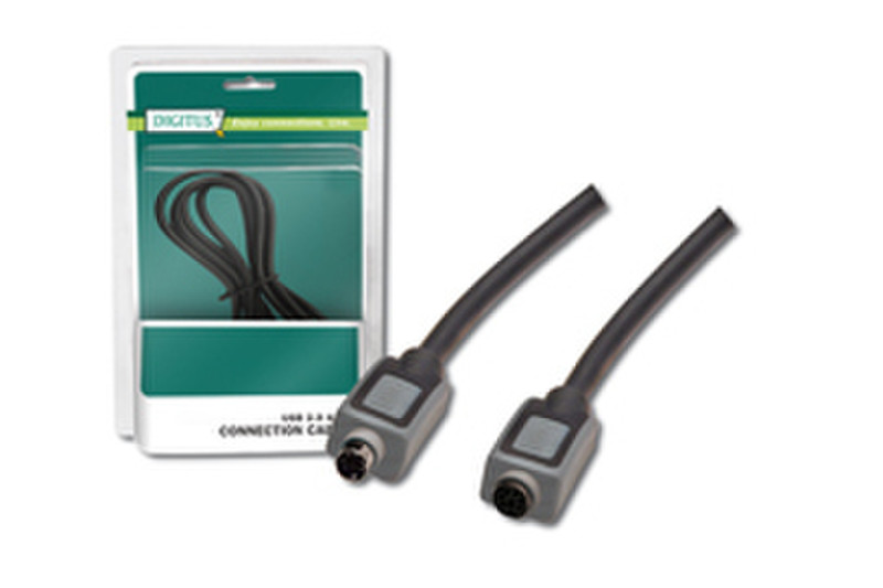 Digitus PS/2 extension cable, MiniDIN 6 5м Черный кабель PS/2