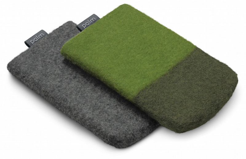 HP Palm Pixi Grey and Green Wool Pouch